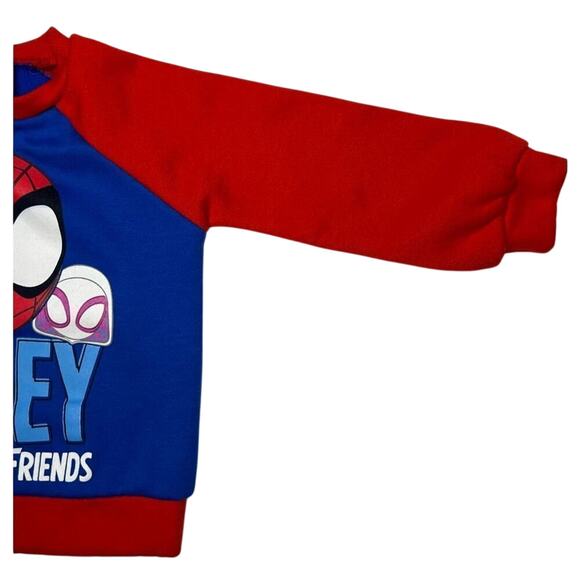 Marvel Amazing Friends Spiderman Fleece Sweatshirt Toddler 2T Superhero Red Blue - Picture 5 of 10